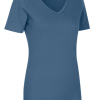 Interlock T-shirt V-hals Dame, fra ID Identity er en kortærmet interlock T-shirt med V-hals i blød antipilling kvalitet. holder faconen vask efter vask