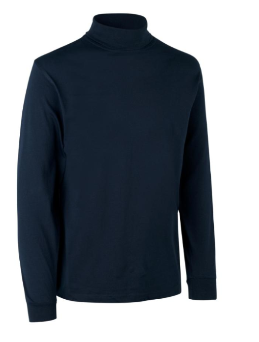 T-Time T-shirt Rullekrave ID, en T-shirt med rullekrave/lange ærmer. Ekstra elastisk rib i kraven, rib afslutning v. ærme. 100% bomuld, holder faconen, 4 farver