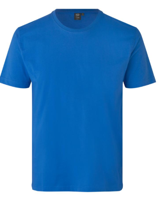 T-Time T-shirt fra ID .Klassisk T-shirt, rund hals, 4 lag halsrib, nakke- og skulderbånd. 100% bomuld oeke-tex. Holder faconen vask, mange farver. KOmmer både i dame og herre model.