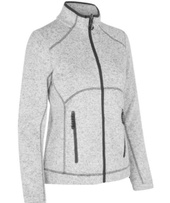 Zip n mix Melange Fleece Dame fra ID Identity, blød strikfleece cardigan i flotte melange , flere farver. Ekstra længde bagtil sikrer bedre pasform/komfort.