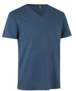 Core t-shirt med v-hals, fra ID Identity. Fitted T-shirt i casual design. O-hals, smal rib i hals, ærmer, stikningsdetaljer ved ærmegab/bunden. H/D model