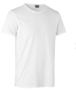 Core t-shirt med rund hals, fra ID Identity. Fitted T-shirt i casual design. O-hals, smal rib i hals, ærmer, stikningsdetaljer ved ærmegab/bunden. H/D model