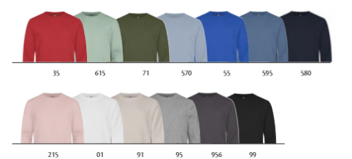 Maimi Roundneck fra Clique,  En unisex rundhals i en blanding af bomuld og recycled polyester. Elastisk rib 2x2 med dobbeltsyning nederst på ærmet/forneden.