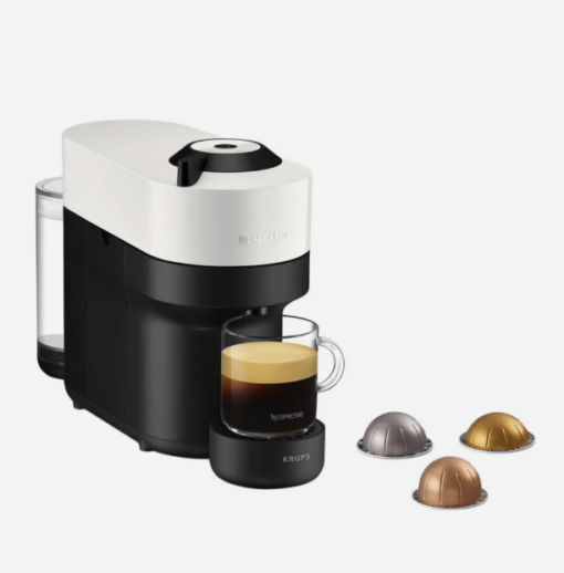 Nespresso Vertuo i 3 farver, Med fire kaffekopstørrelser, fra espresso- til Mug-størrelse, vælge din Nespresso-kapsel, sætte den i, starte den med et tryk