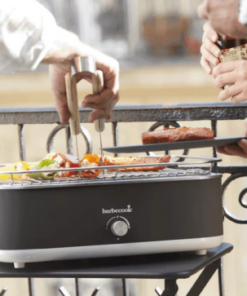 Barbecook bordgril, E-Carlo tilbyder tre varmeindstillinger og er klar på kun 5 minutter, og den 1,5 meter lange ledning giver fleksibel placering.
