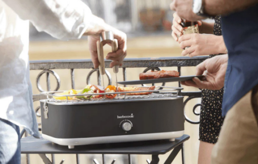 Barbecook bordgril, E-Carlo tilbyder tre varmeindstillinger og er klar på kun 5 minutter, og den 1,5 meter lange ledning giver fleksibel placering.