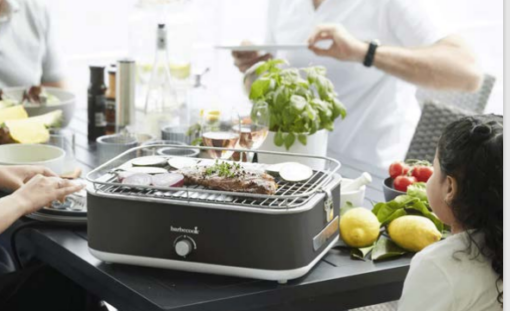 Barbecook bordgril, E-Carlo tilbyder tre varmeindstillinger og er klar på kun 5 minutter, og den 1,5 meter lange ledning giver fleksibel placering.