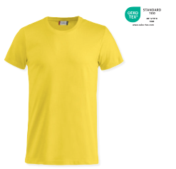 Basic T-Shirt Junior fra Clique, i moderne pasform, Oeko-tex mærket. Mange farver. Blød bomuldskvalitet. Ribbet krave elastan, i unisex model.