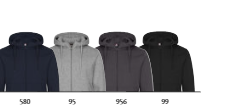 Miami Hoody FZ fra Clique , er en unisex, med fuld lynlås, bomuld og recycled polyester. Den har en SBS-lynlås, grundmaterie i hætten og en rundt snoretræk.