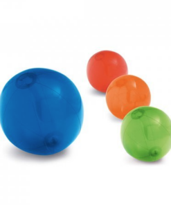 Badebold gennemsigtig vælg mellem 5 farver, Gennemsigtig oppustelig bold af PVC, . Oppustet: ø245 mm. Så er der lagt op til spil i haven, stranden osv.