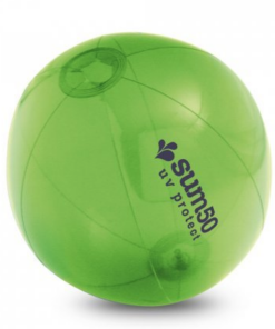 Badebold gennemsigtig vælg mellem 5 farver, Gennemsigtig oppustelig bold af PVC, . Oppustet: ø245 mm. Så er der lagt op til spil i haven, stranden osv.