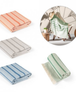 Multifunktionelt håndklæde OEKE-TEX certificering, fremstillet (260 g/m²) af let og modstandsdygtig bomuld (90 %) og genbrugsbomuld (10 %). Mål,100 x 180 cm