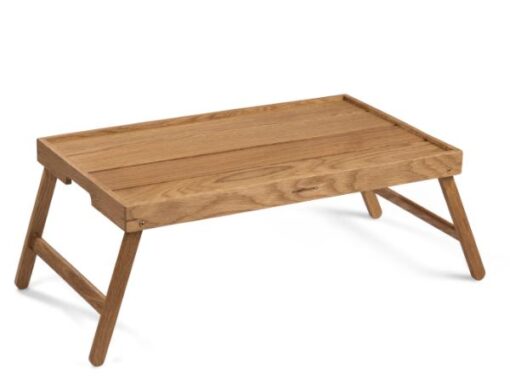 Blomsterbergs sengebakke, Serverings-/sengebakke med sammenklappelige ben. Server dejlig morgenmad på sengen eller nyd en afslappet stund i sofaen. Bakken aftørres med en fugtig klud og kan løbende vedligeholdes med madolie.