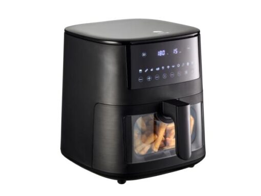 Holm Airfryer 6,5 L og airfryerbøger, fryer med vindue, 6,5 liter. I en airfryer tilberedes maden med cirkulerende varm luft,tilkøb udvalgte airfryer bøger