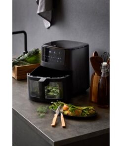 Holm Airfryer 6,5 L og airfryerbøger, fryer med vindue, 6,5 liter. I en airfryer tilberedes maden med cirkulerende varm luft,tilkøb udvalgte airfryer bøger