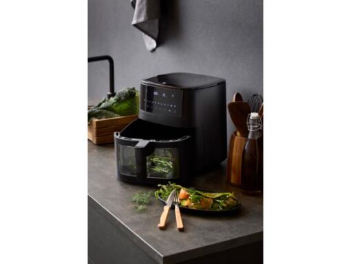 Holm Airfryer 6,5 L og airfryerbøger, fryer med vindue, 6,5 liter. I en airfryer tilberedes maden med cirkulerende varm luft,tilkøb udvalgte airfryer bøger