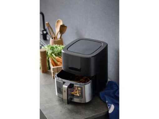 Holm Airfryer 9,0 L og airfryerbøger, Airfryer med vindue, 9 liter. I en airfryer tilberedes maden med cirkulerende varm luft,tilkøb udvalgte airfryer bøger