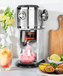 Gastroback ice shaver, alsidig maskine der skaber lækre “shave ice” og “snow cones” på ingen tid. Der er plads til kreative muligheder såsom slush ice osv