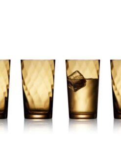 Lyngby glas Vienna highball 4 farver, de mundblæste glas har et blødt optisk spiralmønster og egner sig godt til borddækning i hverdagen, festliget lag