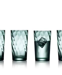 Lyngby glas Vienna highball 4 farver, de mundblæste glas har et blødt optisk spiralmønster og egner sig godt til borddækning i hverdagen, festliget lag