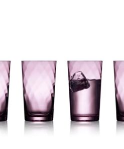 Lyngby glas Vienna highball 4 farver, de mundblæste glas har et blødt optisk spiralmønster og egner sig godt til borddækning i hverdagen, festliget lag