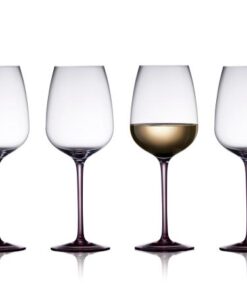 Lyngby glas Vienna vinglas i 4 farver, de mundblæste glas har et blødt optisk spiralmønster og egner sig godt til borddækning i hverdagen, festliget lag