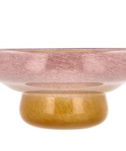 Villa Collection glasprodukter skål eller vase. 2 flotte produkter i rosa/gult glas, er mund-blæst gennemfarvet glas. Unik/moderne,et blikfang i ethvert rum