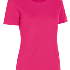 Interlock T-shirt Dame fra ID, er en kortærmet interlock T-shirt i blød antipilling kvalitet.Er let figursyet i 100% bomuld og holder faconen vask efter vask. T-shirten fra ID Identity fås i mange farver og er i 210-220 g.