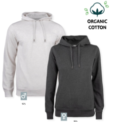 Premium OC Hoody D/H ,, sweatshirt i eksklusiv kvalitet , i økologisk bomuld, recycled polyesterblanding. Dekorativ flatlock raglan-ærme og mere