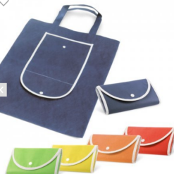 Non-woven Arion foldetaske 5 farver, Non-woven foldebar taske (80 g/m²). Med 38 cm håndtag. Foldet med mindre der er valgt logo løsning på bagsiden