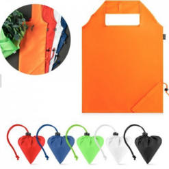 Foldbar taske Beira i genbrugsplast. PET 190T (100% rPET) foldbar taske. Med 40 cm håndtag. 370 x 420 mm. Ideel som giveaway, med dit logo.   