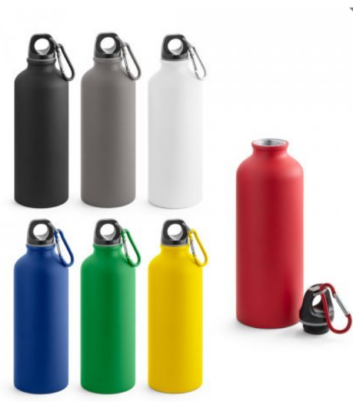 Drikkedunk Collina med mat finish, Aluminiumsflaske med mat finish og karabinhage til nem transport. Kapacitet op til 530 mL. ø66 x 216 mm