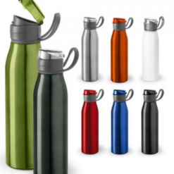 Drikkedunk Korver sport flaske flere farver, Sport flaske i aluminium med hætte og håndtag for let transport. Kapacitet op til 650 mL. ø66 x 250 mm