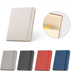 A5 notesblok Boyd med PET, (50% rPET) hardcover. 192 linjede elfenben sider fra en bæredygtig skovforvaltning, bogmærke bånd, elastik og indvendig lomme.
