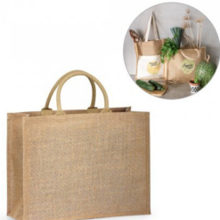 Jute taske Shanti indkøbspose-, - 100% - (360 g/m²) med lamineret interiør og korte skulderstropper. FSC mærket. 430 x 340 x 175 mm