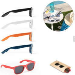 Solbrille i genbrugsplast flere farver, PET (100% rPET)-solbriller med kategori 3-glas med UV400-beskyttelse, jf. EN ISO 12312-1. kommer naturlig papirpose