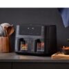 Holm dobbelt Airfryer 9L, Dobbelt airfryer med to skuffer, så du enten kan tilberede dobbelt portion eller to forskellige retter samtidig. 9 programmer,