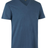 Core t-shirt med v-hals, fra ID Identity. Fitted T-shirt i casual design. O-hals, smal rib i hals, ærmer, stikningsdetaljer ved ærmegab/bunden. H/D model