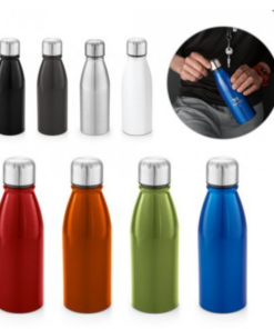 Drikkedunk til sport i aluminium, Aluminium sports flaske med rustfri stålhætte. Flot praktisk flaske. Kapacitet op til 500 mL. ø67 x 205 mm