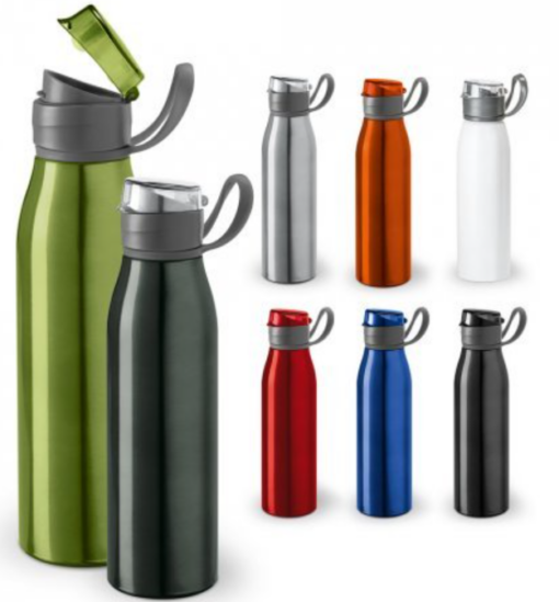 Drikkedunk Korver sport flaske flere farver, Sport flaske i aluminium med hætte og håndtag for let transport. Kapacitet op til 650 mL. ø66 x 250 mm