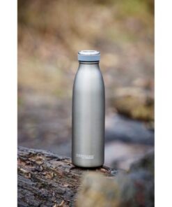 Thermos termoflaske 500 ml, 6,8 x 23,5 cm Mat grå Rustfrit stål. Nem og have med på turen om det er til stranden, indkøb, i skoven osv.