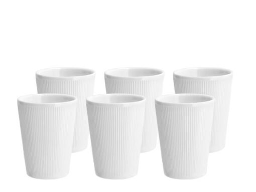 Pillivuyt Eventail termokrus, 6 stk. Eventail termokrus, 25 cl. Velegnet til kaffe, te og andre varme drikke. Træd ind i en fortryllende verden med Eventail – et betagende stel prydet af et forførende mønster, der leder tankerne hen på elegante vifter. Pillivuyt Eventail termokrus, Med sin legende og sofistikerede udstråling tilføjer Eventail en sublim æstetik til dit måltid. Dette sande kunstværk hæver din spiseoplevelse til nye højder.