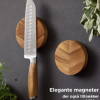 Holm knivmagneter, sæt med 2 elegante knivmagneter i sildebensmønstret akacietræ. Præsenterer flot din kniv og stor tilgængelighed,