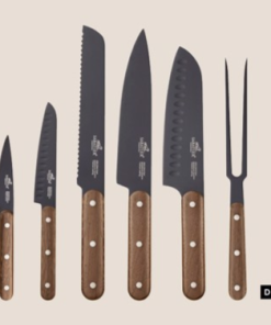 Sabatier knivsæt Phenix walnut 6 dele, Knivsæt med knive i Lion Sabatiers verdenskendte kvalitet og med håndtag i eksklusivt walnut-træ.
