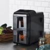 Nordic sense Airfryer Doublestack, med stablede skuffer på 11,6 liter. Nu kan du nemt kan tilberede forskellige retter på samme tid, med digitalt touchskærm
