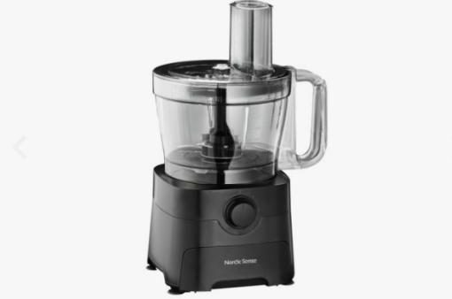 Nordic Sense Foodprocessor 3,5 liter, som gør madlavningen nem og effektiv. Kan håndtere større grøntsagsstykker, 3 hastigheder og pulse-funktion