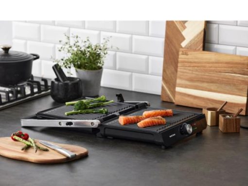 Nordic sense paninigrill, til alt fra sprøde sandwiches, saftige bøffer. Non-stick-grillplader 28 x 23 cm sikrer, så det ikke brænder på, åbnes op til 180°